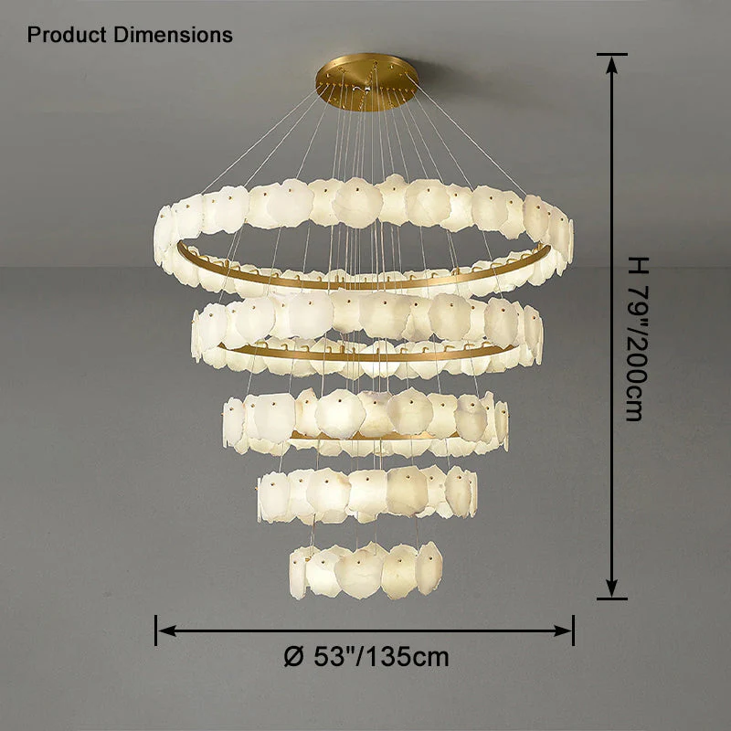 Merlin Tiered Circular Alabaster Chandelier - Image 14
