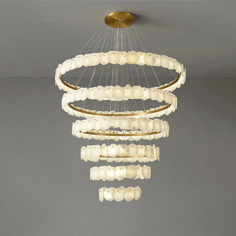 Merlin Tiered Circular Alabaster Chandelier - Image 15