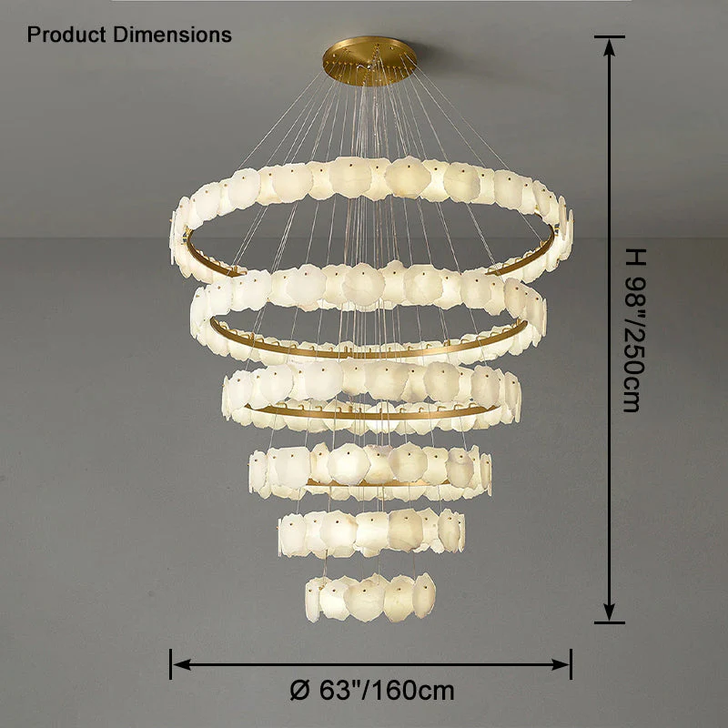 Merlin Tiered Circular Alabaster Chandelier - Image 16