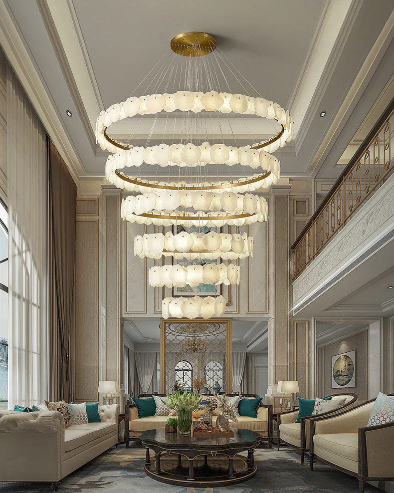 Merlin Tiered Circular Alabaster Chandelier - Image 3