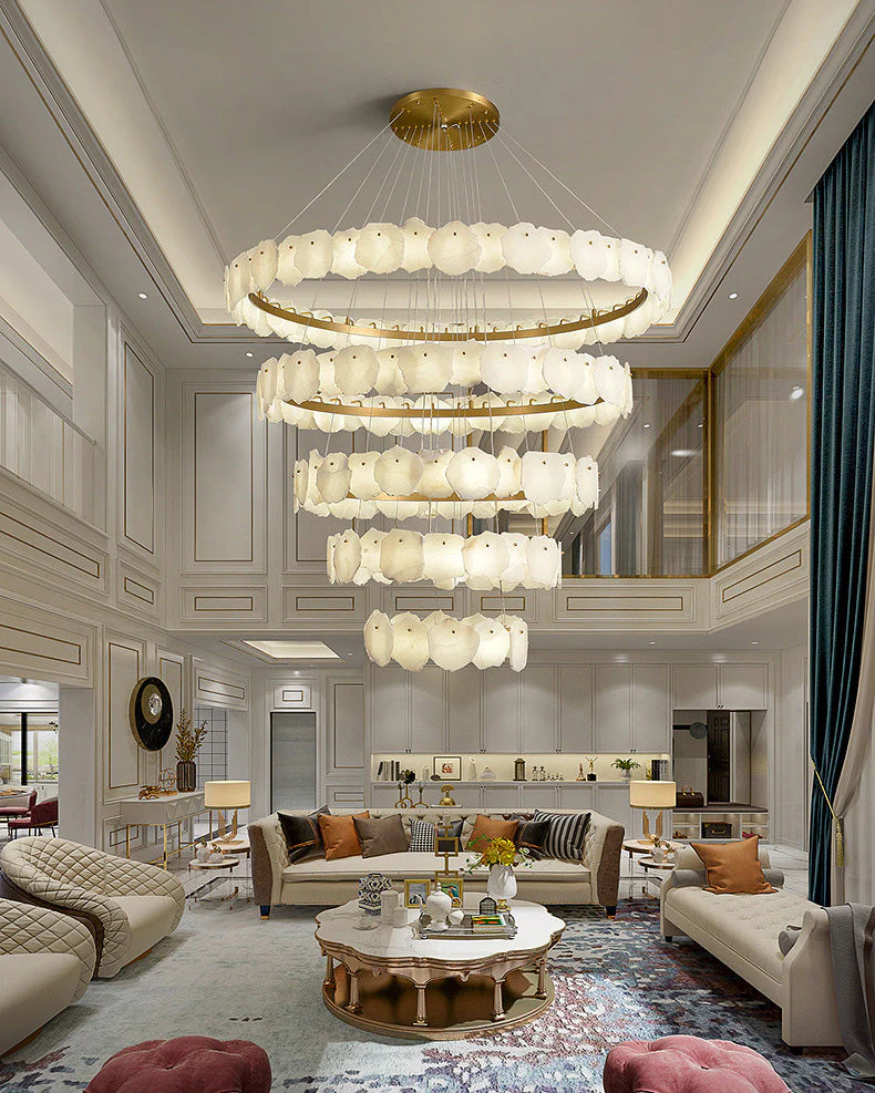 Merlin Tiered Circular Alabaster Chandelier - Image 4