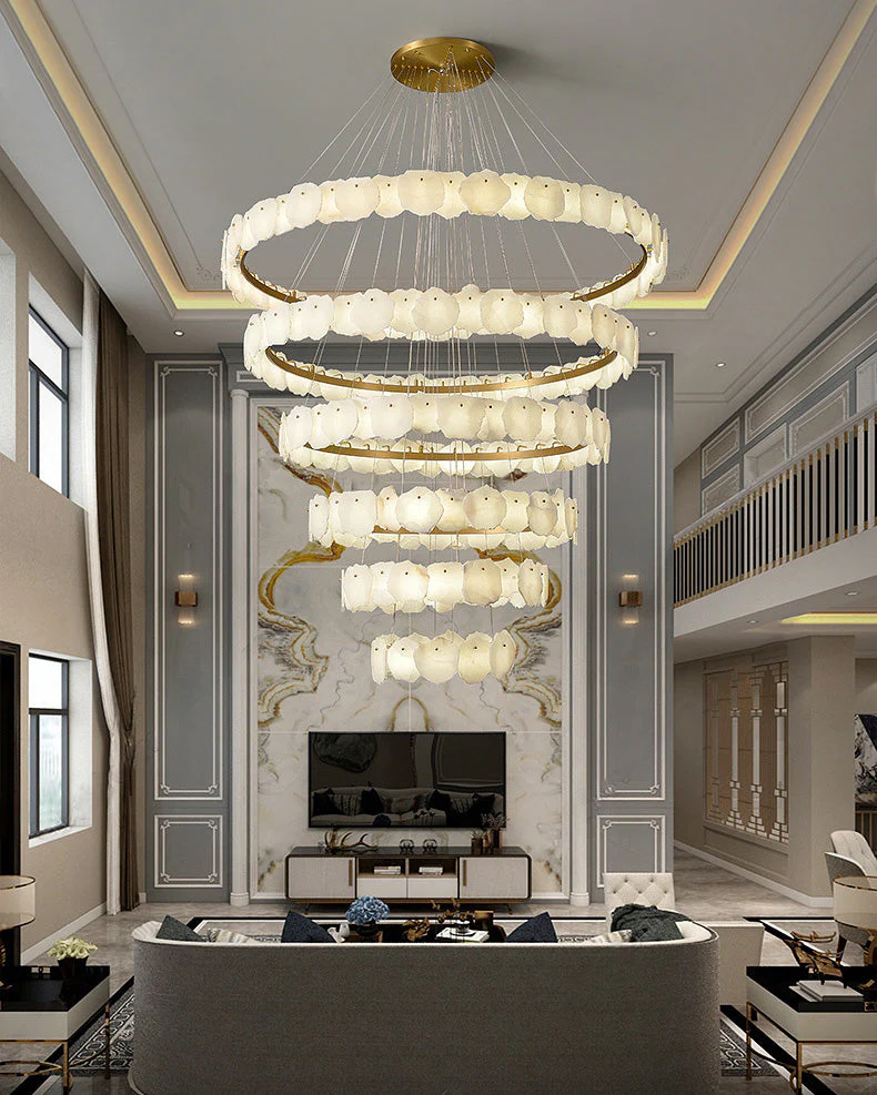Merlin Tiered Circular Alabaster Chandelier - Image 5