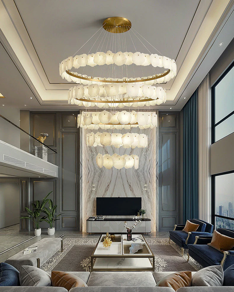 Merlin Tiered Circular Alabaster Chandelier - Image 6