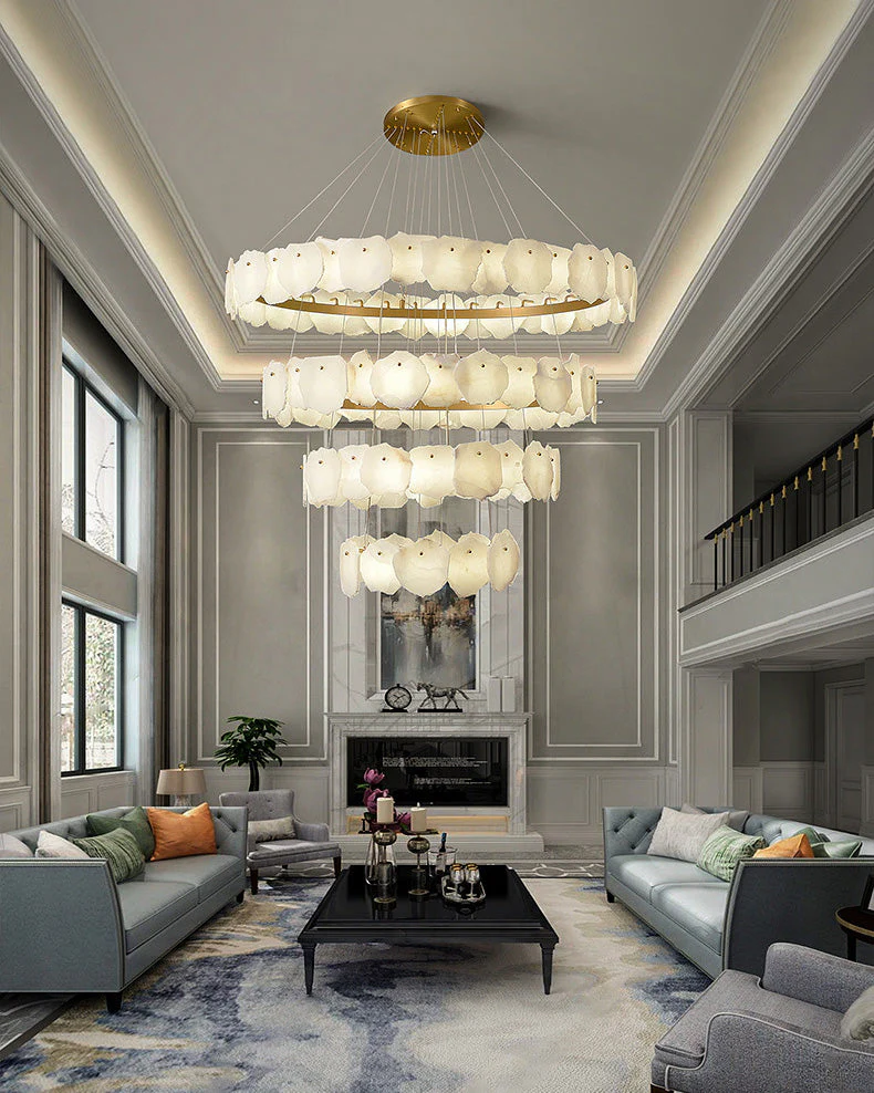 Merlin Tiered Circular Alabaster Chandelier - Image 7