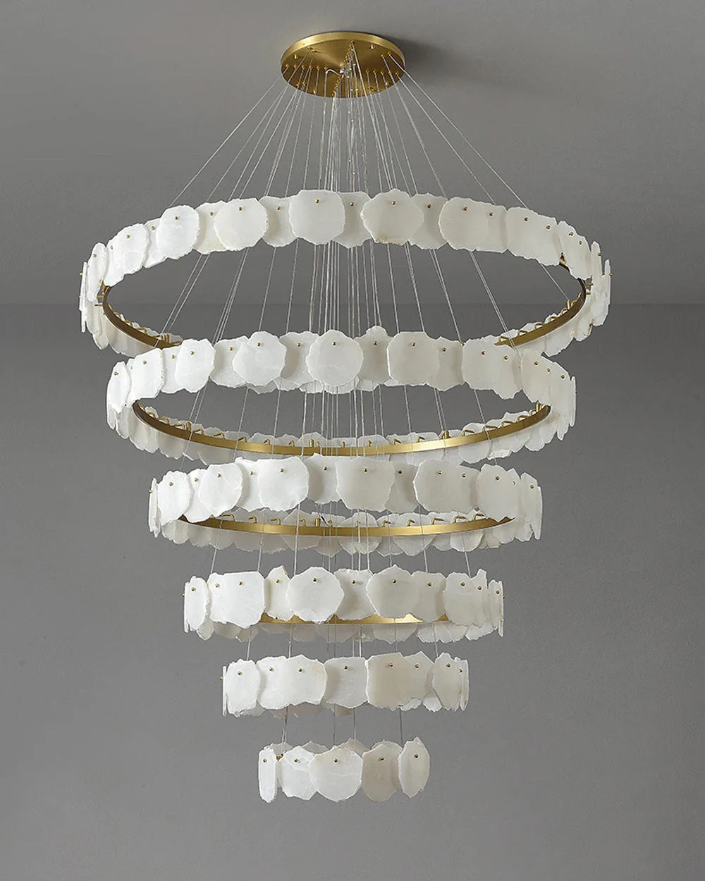 Merlin Tiered Circular Alabaster Chandelier - Image 8