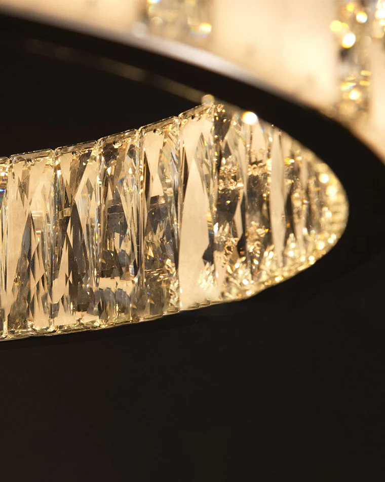Merlin Tiered Round Crystal Alabaster Chandelier - Image 11