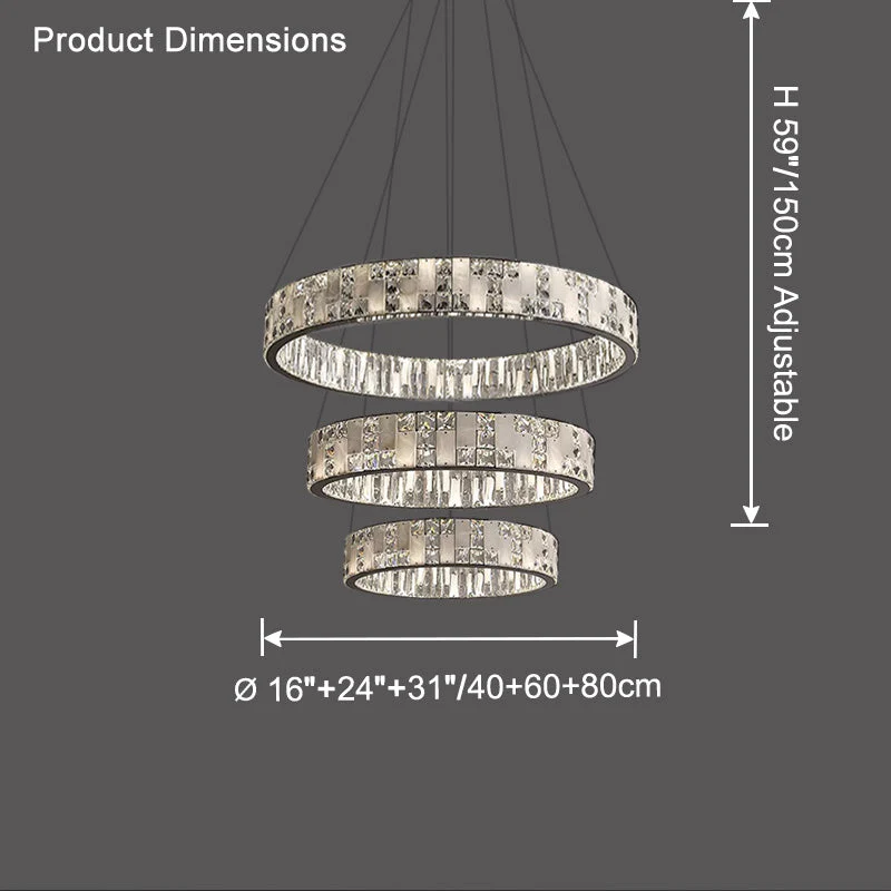 Merlin Tiered Round Crystal Alabaster Chandelier - Image 17