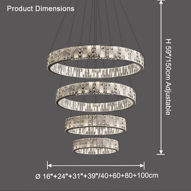 Merlin Tiered Round Crystal Alabaster Chandelier - Image 19