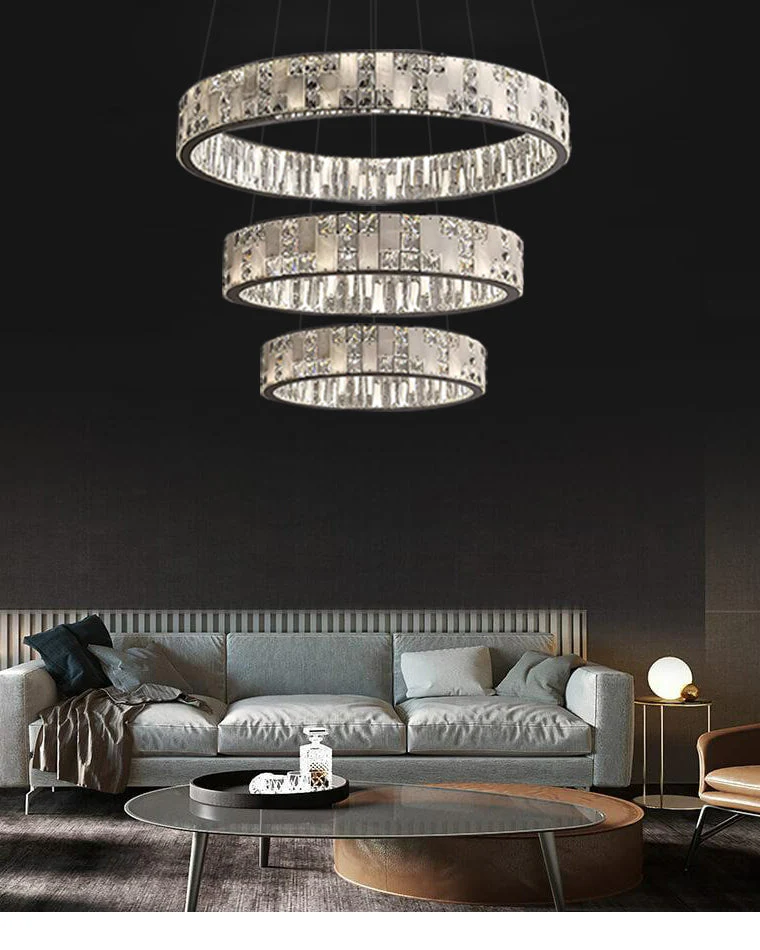 Merlin Tiered Round Crystal Alabaster Chandelier - Image 5