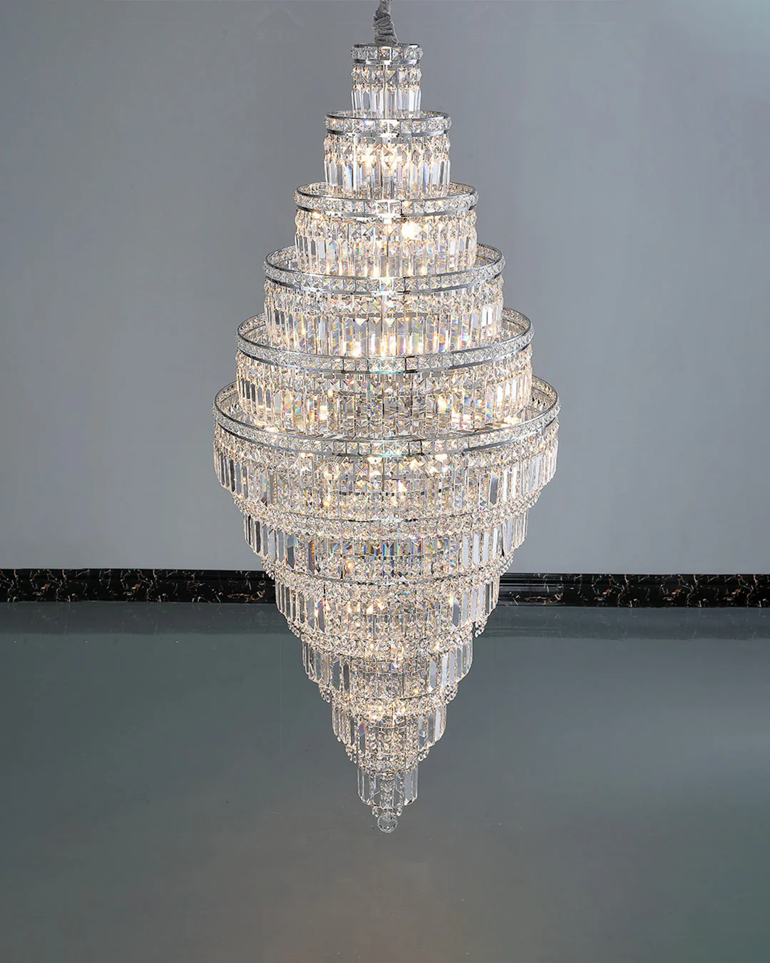 Merlin Large Tiered Crystal Chandelier - Image 16