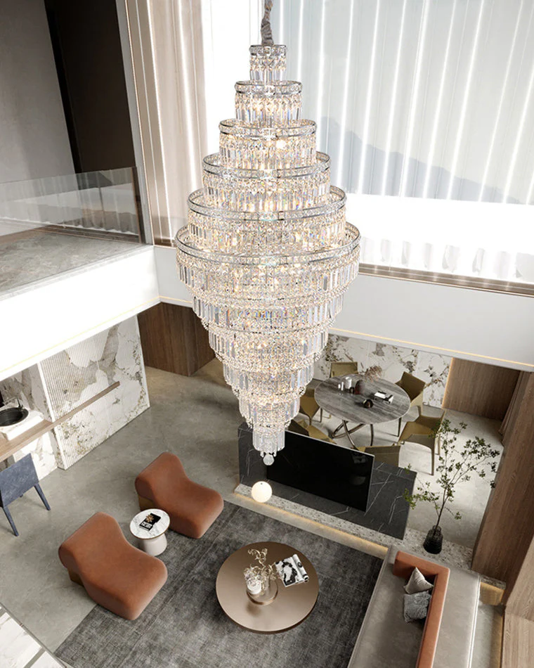 Merlin Large Tiered Crystal Chandelier - Image 3