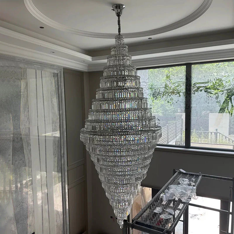 Merlin Large Tiered Crystal Chandelier - Image 32