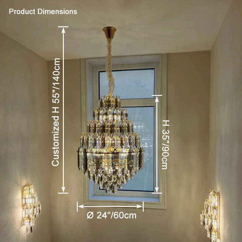 Merlin Tiered taper Crystal Foyer Chandelier - Image 19