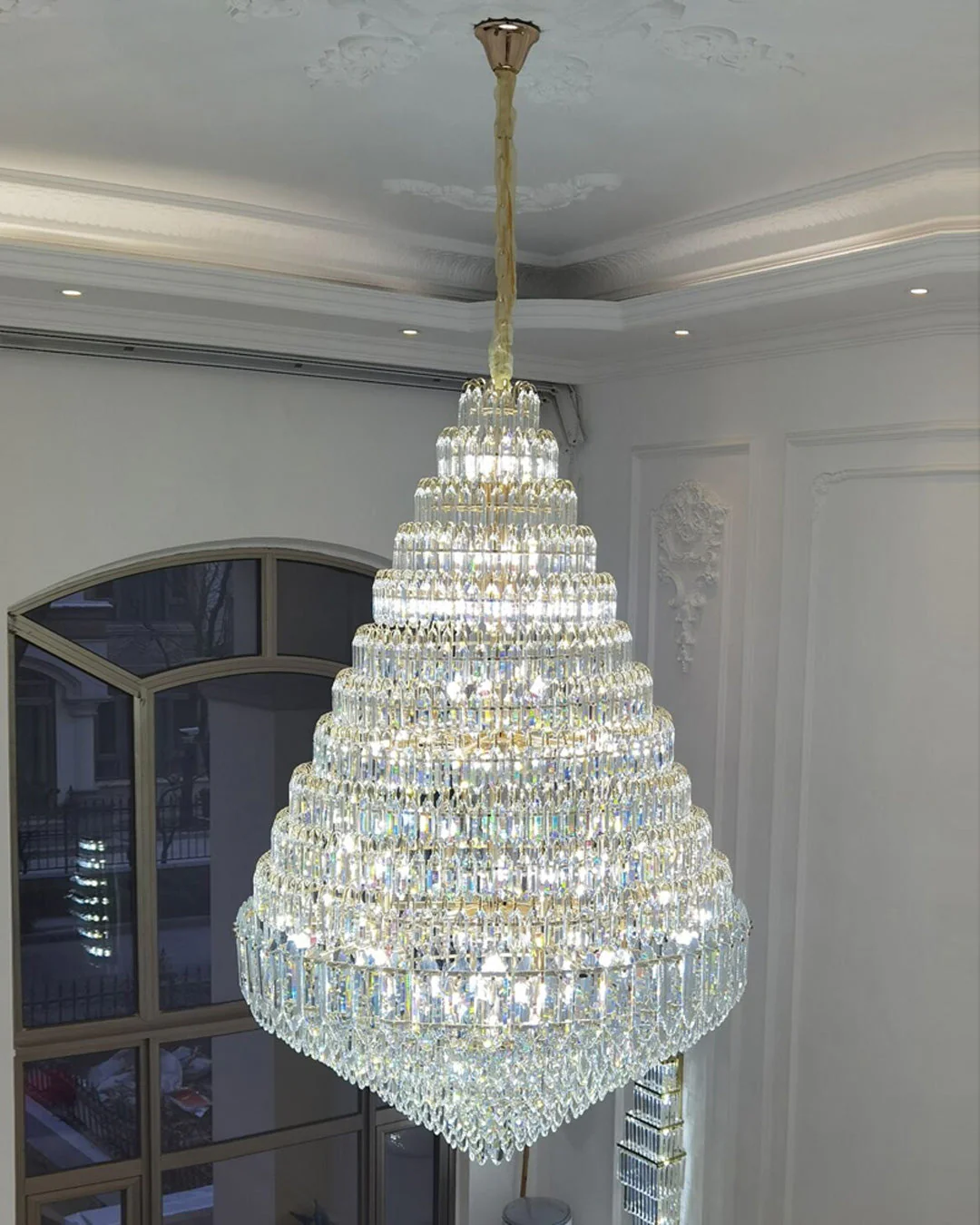 Merlin Tiered taper Crystal Foyer Chandelier - Image 2