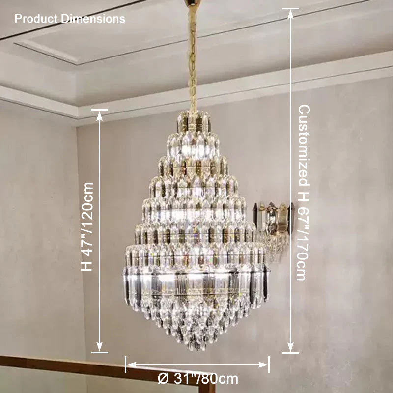 Merlin Tiered taper Crystal Foyer Chandelier - Image 21