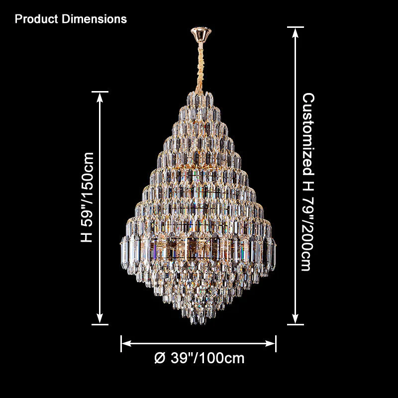 Merlin Tiered taper Crystal Foyer Chandelier - Image 23