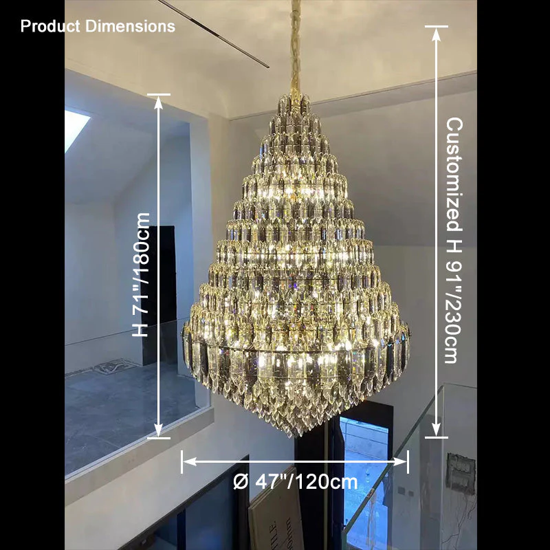 Merlin Tiered taper Crystal Foyer Chandelier - Image 25