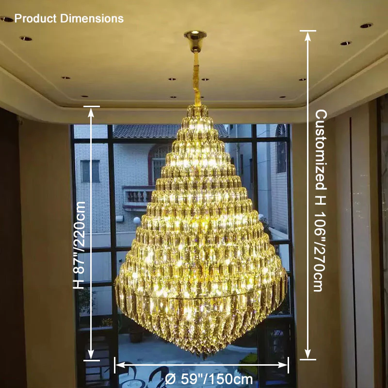 Merlin Tiered taper Crystal Foyer Chandelier - Image 27