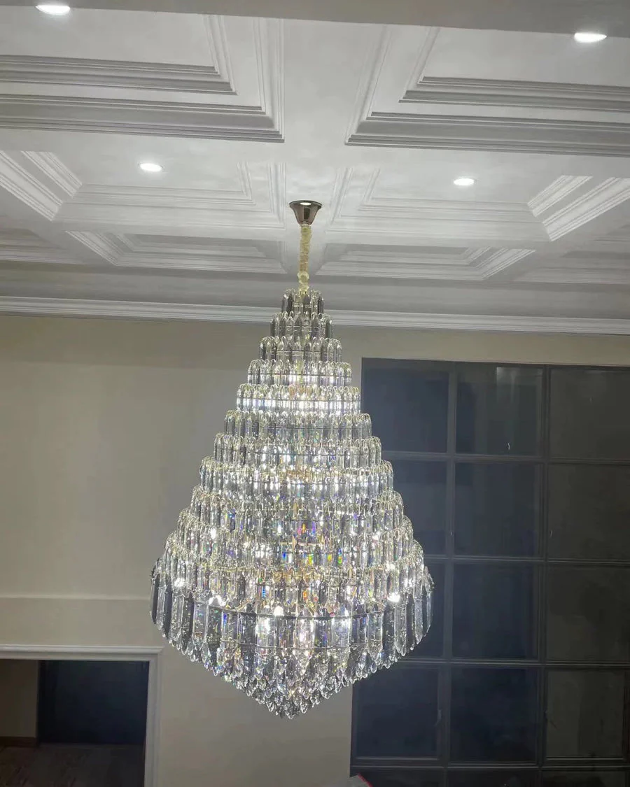 Merlin Tiered taper Crystal Foyer Chandelier - Image 3
