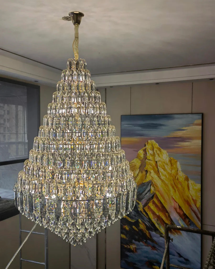 Merlin Tiered taper Crystal Foyer Chandelier - Image 6