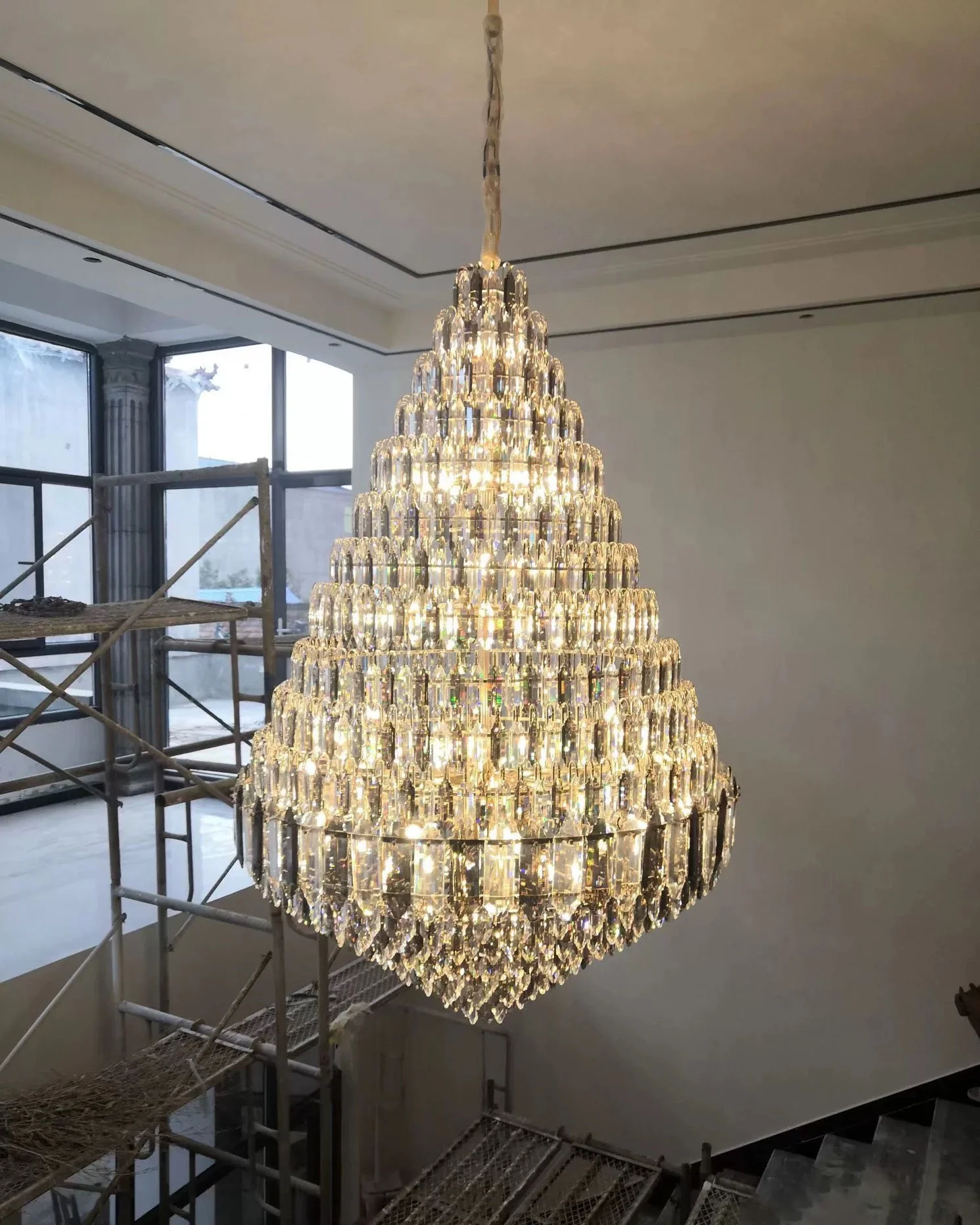 Merlin Tiered taper Crystal Foyer Chandelier - Image 9