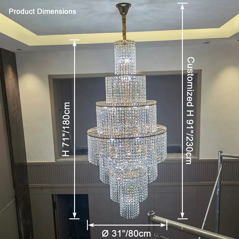 Merlin Tiered Crystal Foyer Chandelier - Image 12