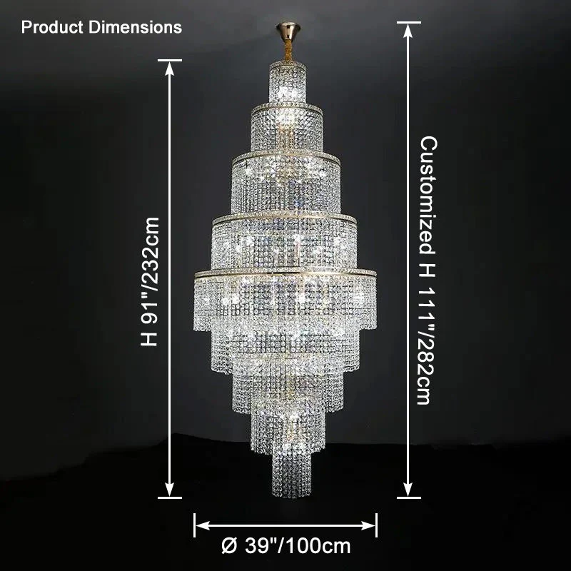 Merlin Tiered Crystal Foyer Chandelier - Image 14