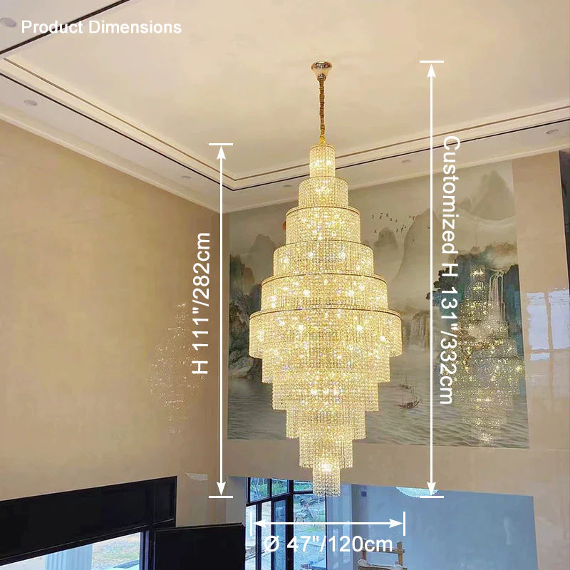 Merlin Tiered Crystal Foyer Chandelier - Image 16
