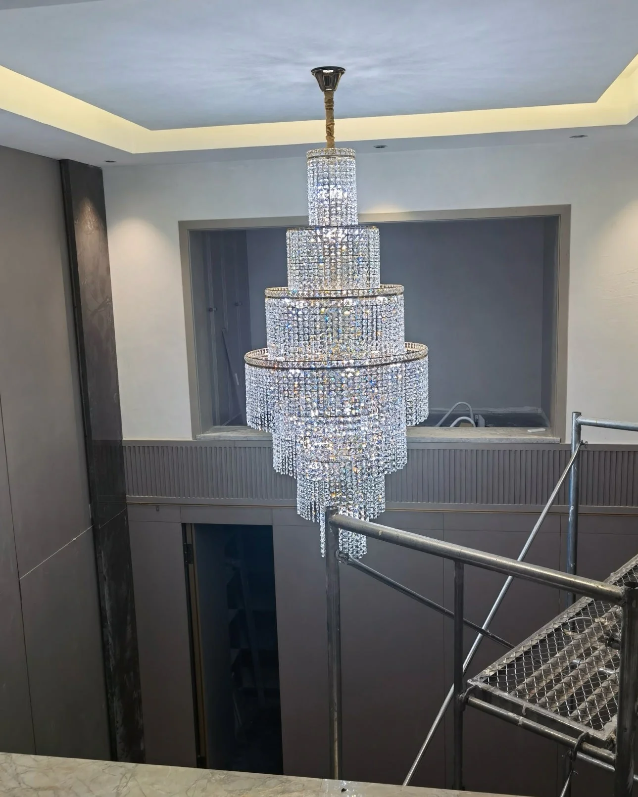 Merlin Tiered Crystal Foyer Chandelier - Image 3