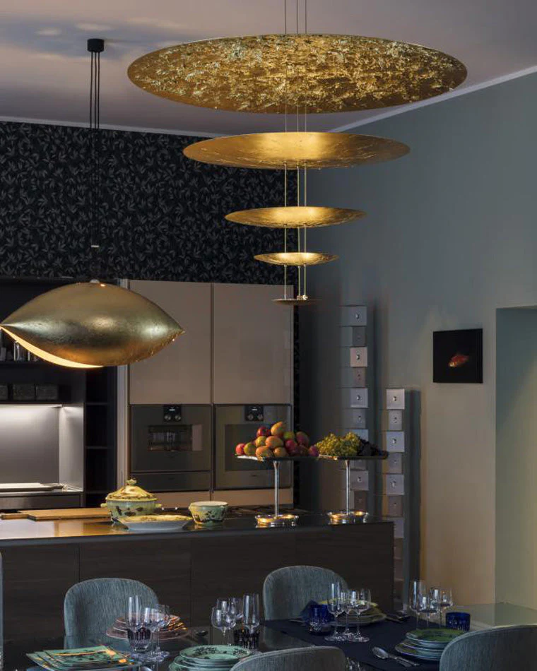 Merlin Gold Tiered Discs Chandelier - Image 11