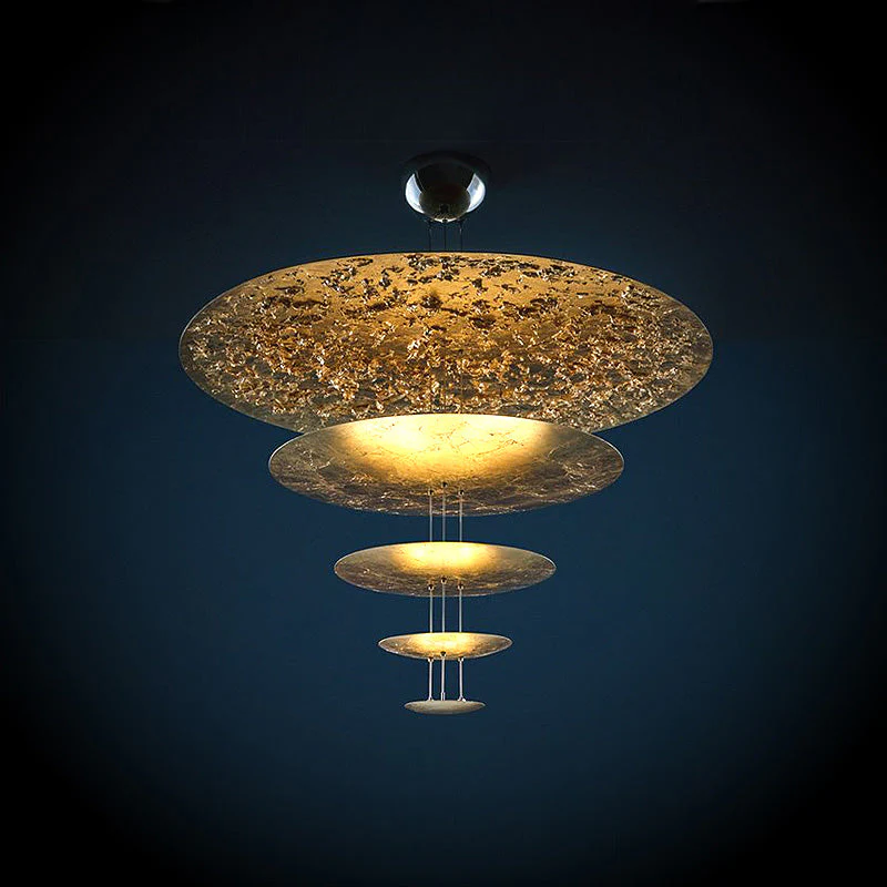 Merlin Gold Tiered Discs Chandelier - Image 12