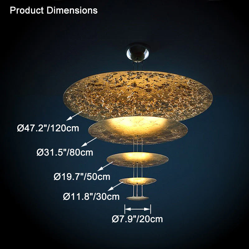 Merlin Gold Tiered Discs Chandelier - Image 13