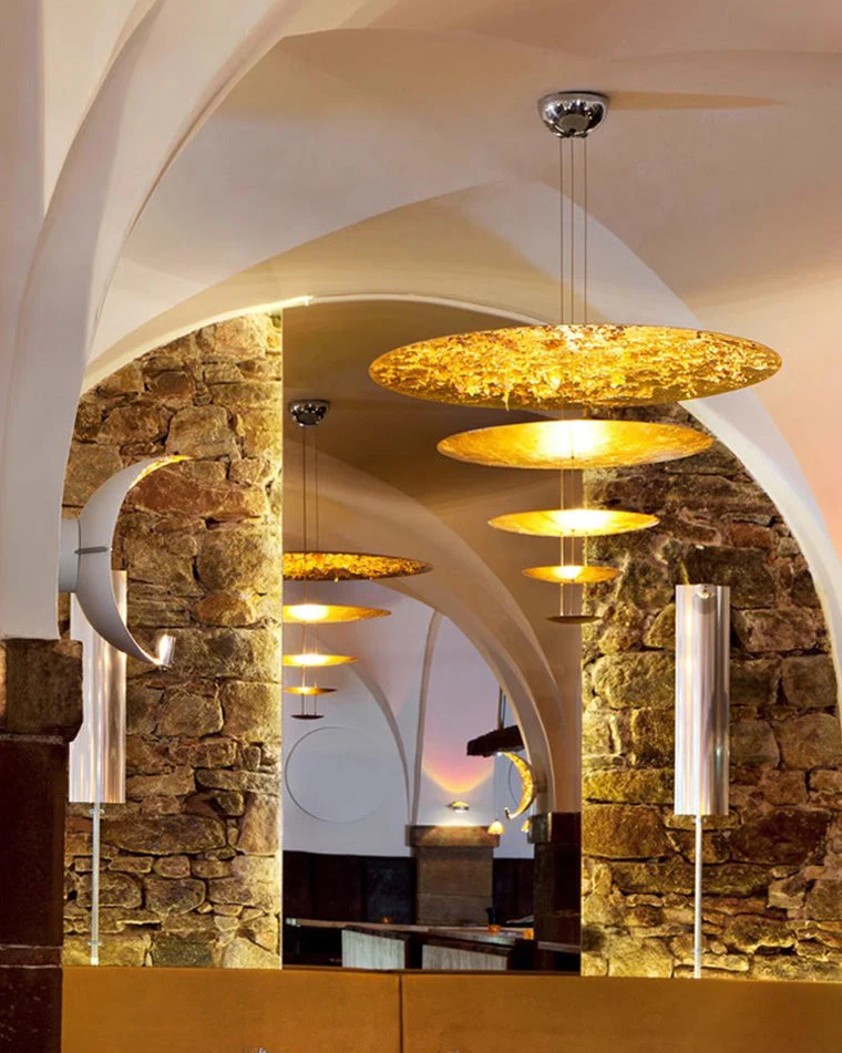 Merlin Gold Tiered Discs Chandelier - Image 2