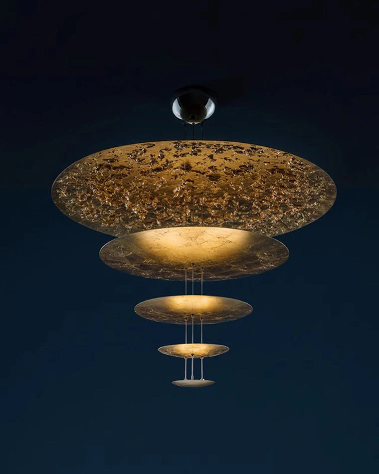 Merlin Gold Tiered Discs Chandelier - Image 3