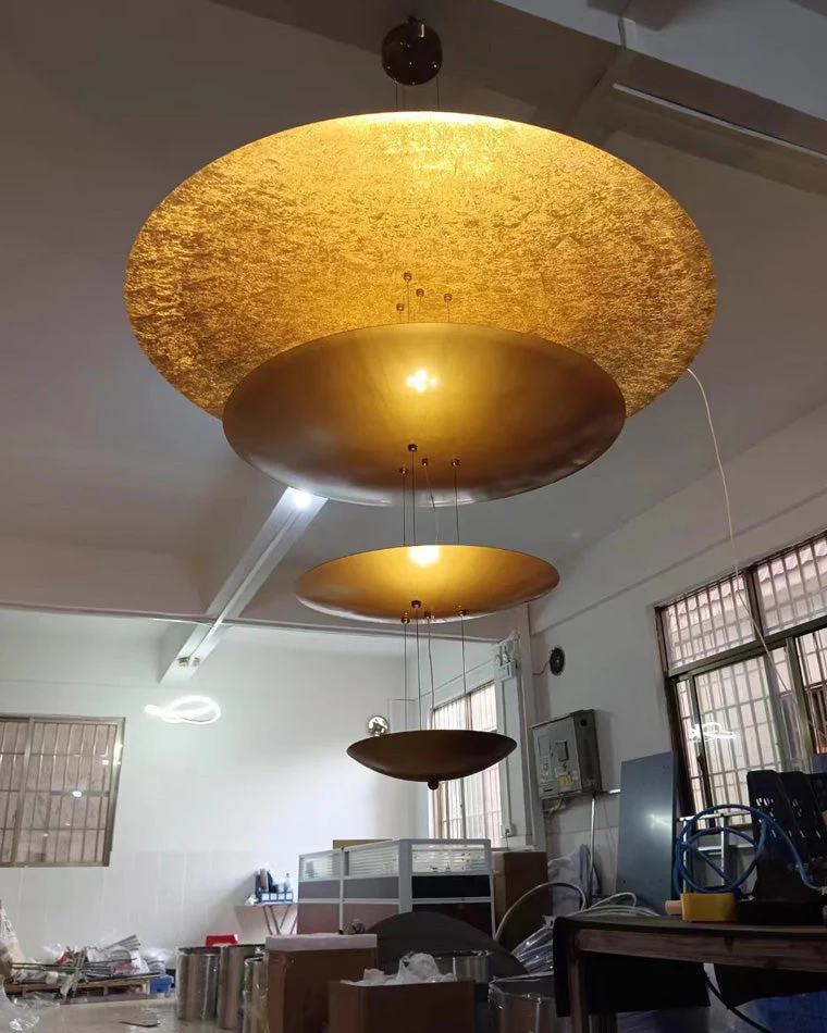 Merlin Gold Tiered Discs Chandelier - Image 6