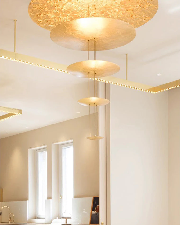 Merlin Gold Tiered Discs Chandelier - Image 7