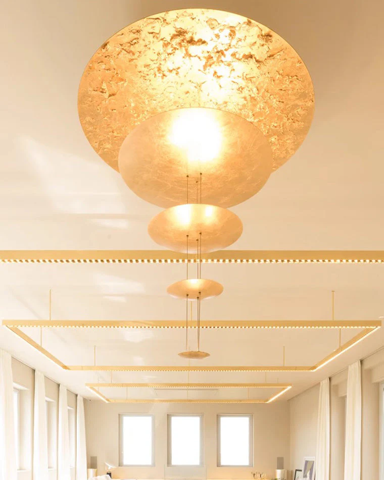 Merlin Gold Tiered Discs Chandelier - Image 8