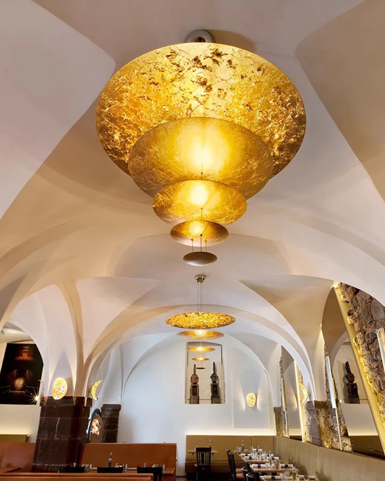 Merlin Gold Tiered Discs Chandelier - Image 9