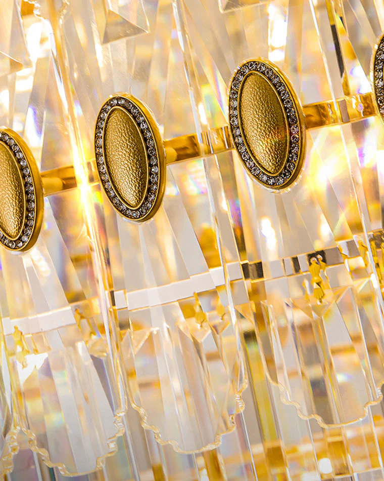 Merlin Tiered Tapered Gold Crystal Chandelier - Image 13