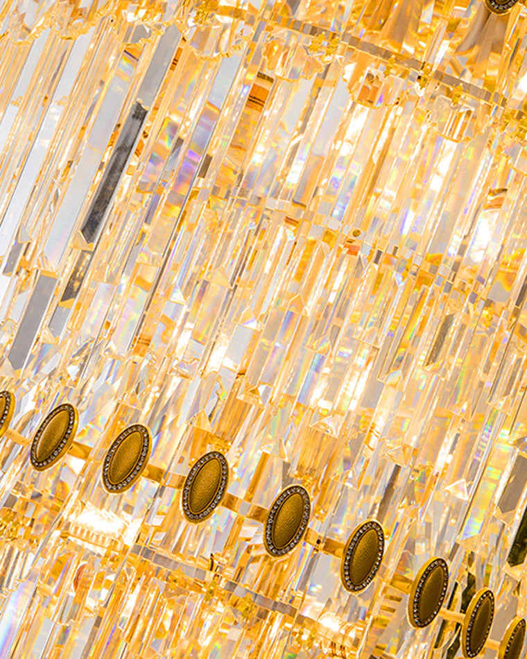 Merlin Tiered Tapered Gold Crystal Chandelier - Image 14