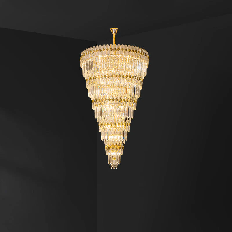 Merlin Tiered Tapered Gold Crystal Chandelier - Image 20