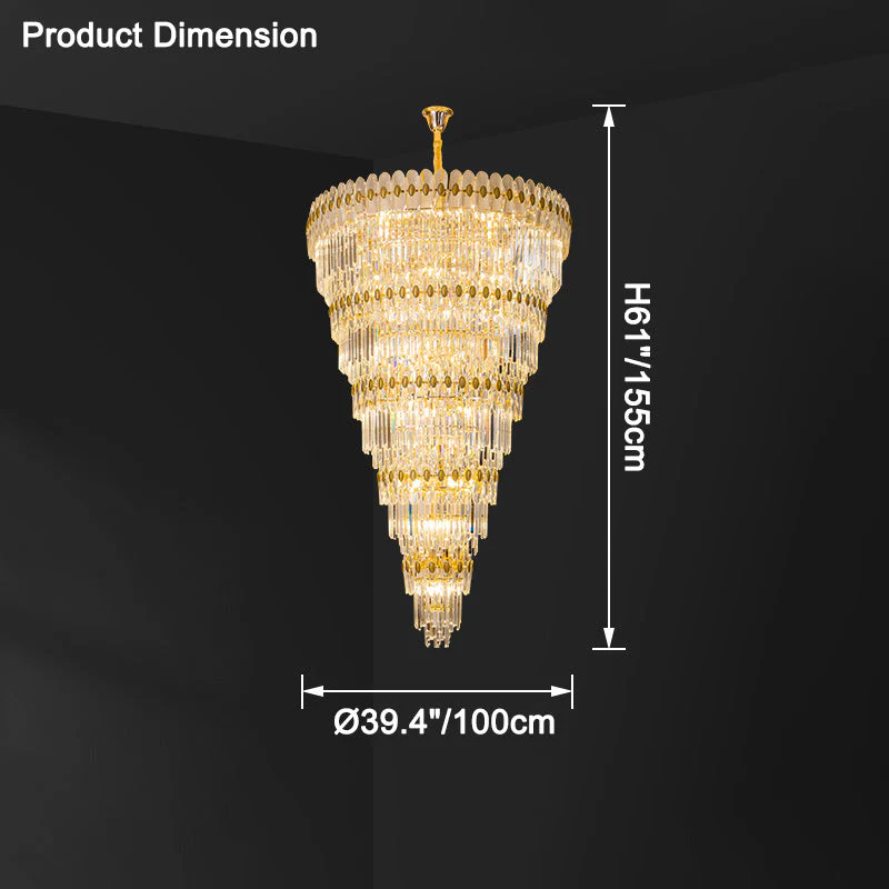 Merlin Tiered Tapered Gold Crystal Chandelier - Image 21