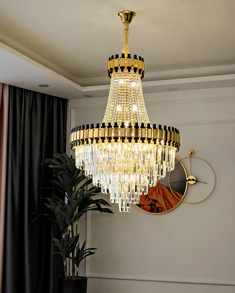 Merlin Tiered Gold Crystal Chandelier - Image 10