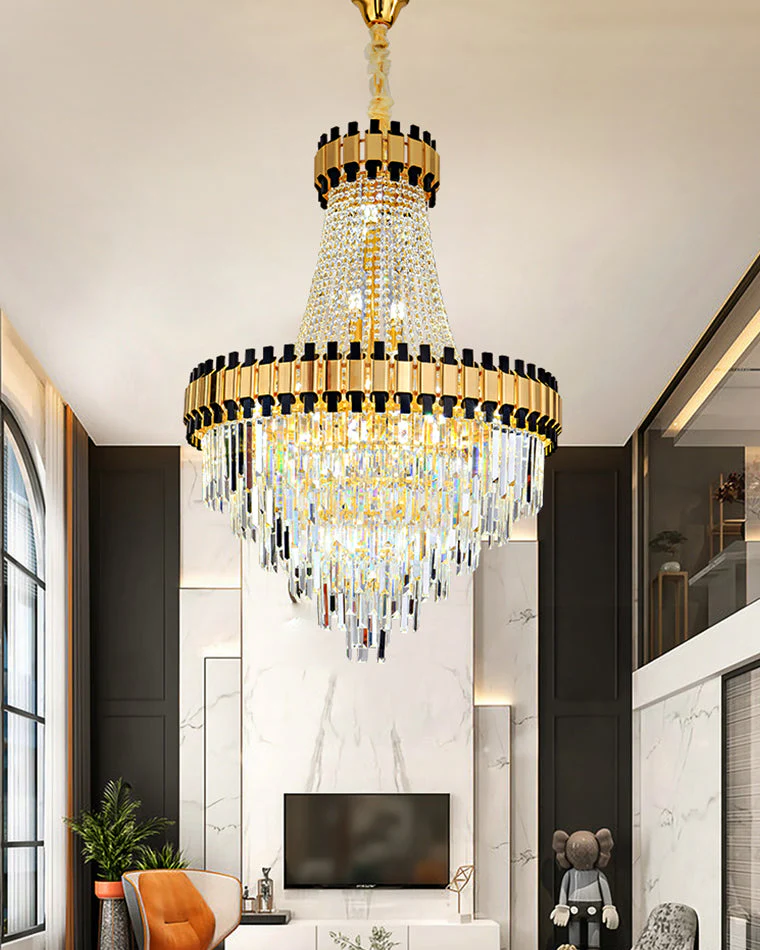 Merlin Tiered Gold Crystal Chandelier - Image 11