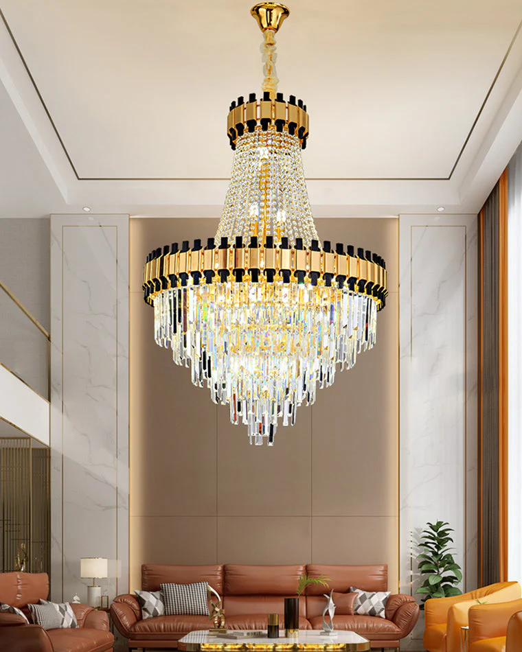Merlin Tiered Gold Crystal Chandelier - Image 13
