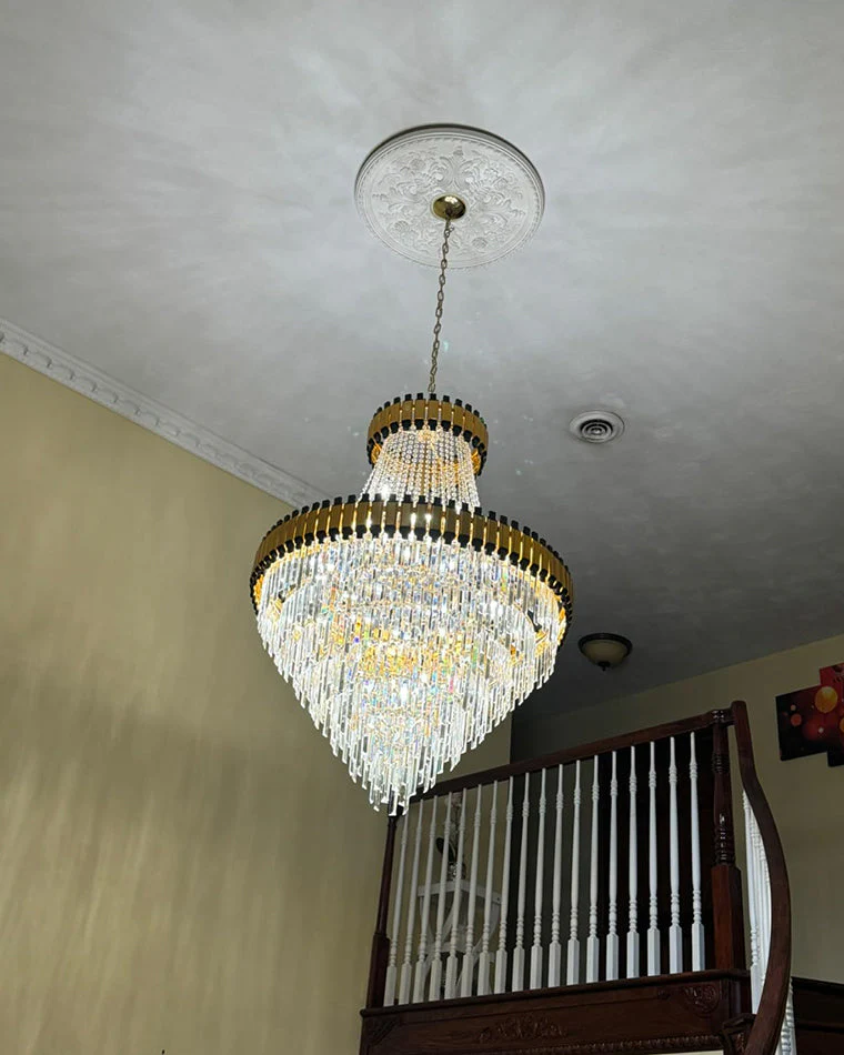 Merlin Tiered Gold Crystal Chandelier - Image 15