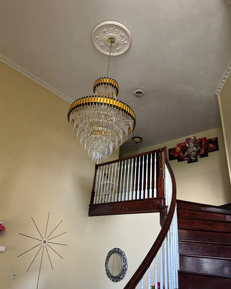 Merlin Tiered Gold Crystal Chandelier - Image 16