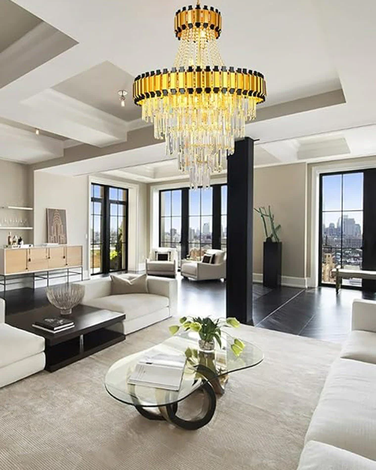Merlin Tiered Gold Crystal Chandelier - Image 2