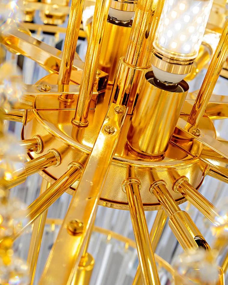Merlin Tiered Gold Crystal Chandelier - Image 20