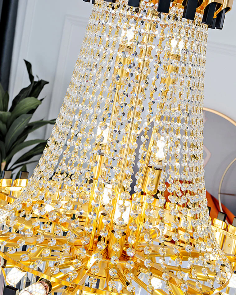 Merlin Tiered Gold Crystal Chandelier - Image 21